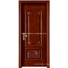 Aço cor de madeira porta King-15 2014 novo estilo para o quarto Interior usado porta da madeira contínua